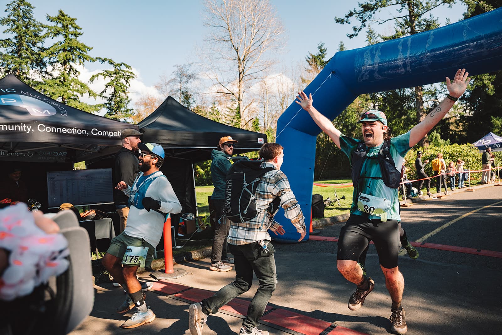 Crossing the finish line at Chuckanut 50K